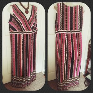 Retro stripe maxi dress